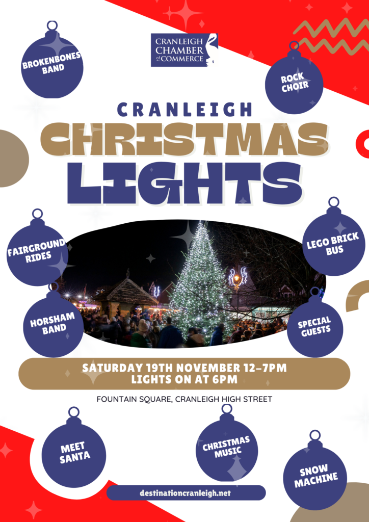 Cranleigh Christmas Lights Poster Saturday 19th November 2022