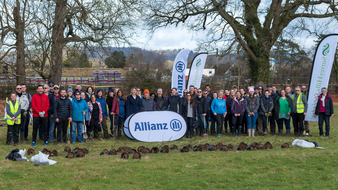 Allianz Tree Planting Day in Cranleigh Celebrates Surrey Hills Sustainability