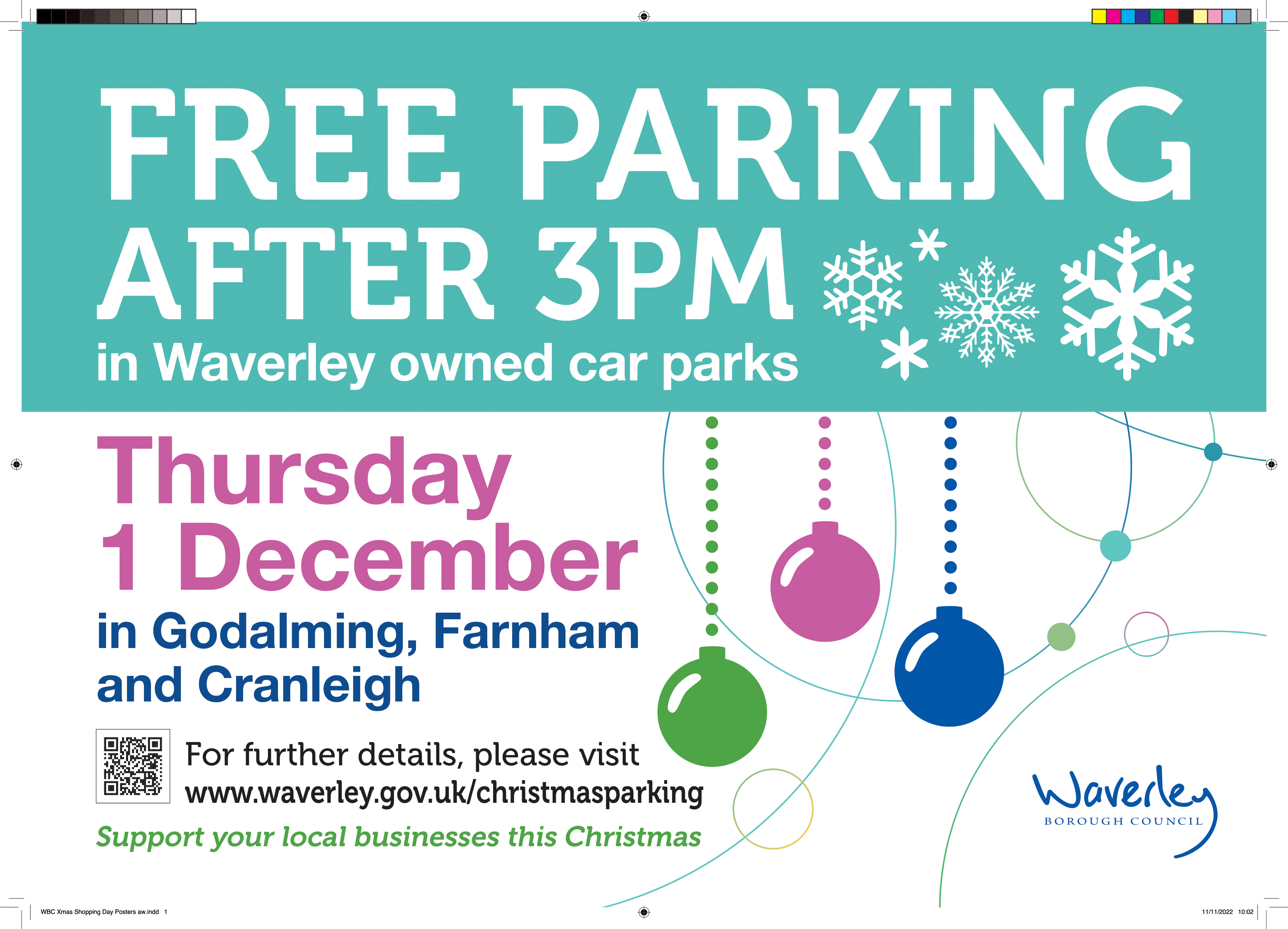 Free car parking for Cranleigh Christmas shoppers